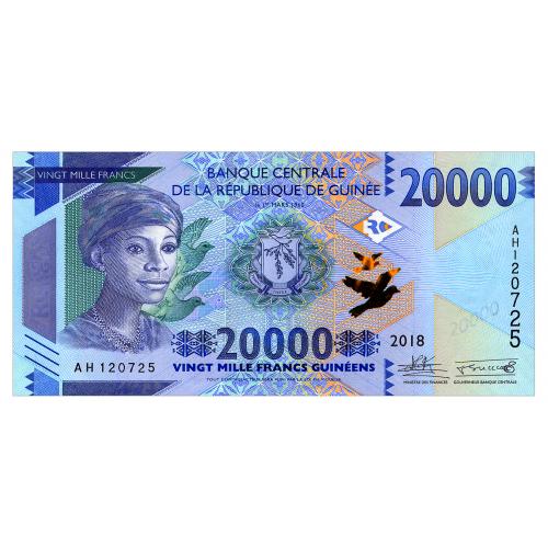 ГВИНЕЯ 50b GUINEA 20000 FRANCS 2018 Unc
