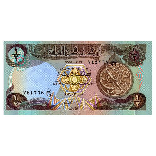 ИРАК 68a IRAQ 1/2 DINARS 1985 Unc
