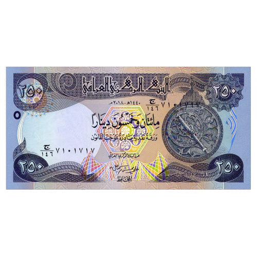 ИРАК 97 IRAQ 250 DINARS 2018 Unc