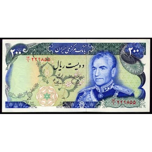 ИРАН 103d IRAN 200 RIALS ND(1974-79) Unc