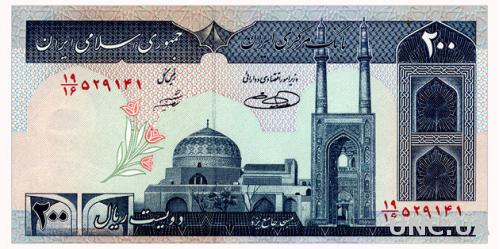 ИРАН 136e IRAN 200 RIALS ND(1982) Unc