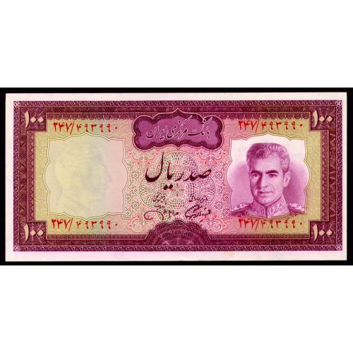 ИРАН 91c IRAN 100 RIALS ND(1971-73) Unc