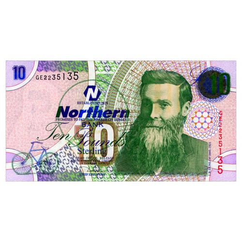 ИРЛАНДИЯ 206 IRELAND NORTHERN; NORTHERN BANK; 10 POUNDS 2005; Unc