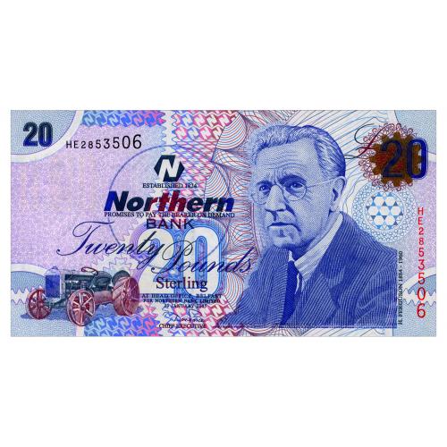 ИРЛАНДИЯ 207a IRELAND NORTHERN; NORTHERN BANK; 20 POUNDS 2005; Unc