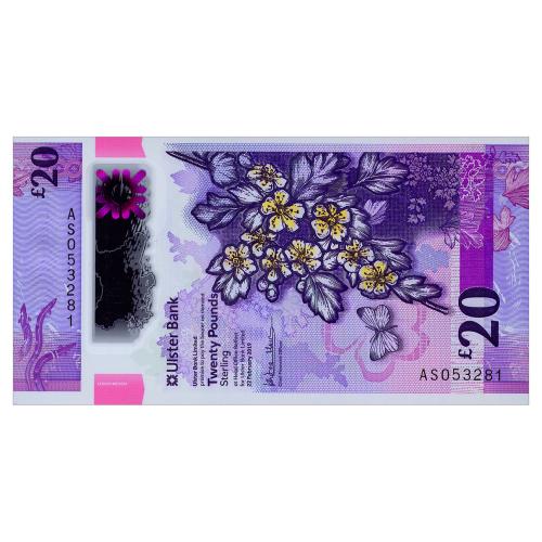 ИРЛАНДИЯ W345 IRELAND NORTHERN; ULSTER BANK; 20 POUNDS 2021; Unc