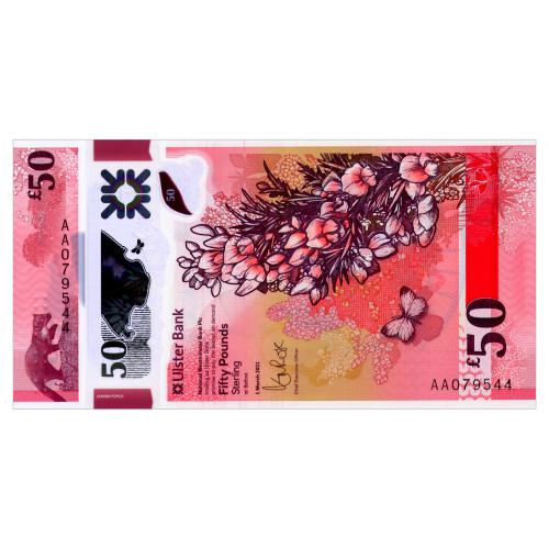 ИРЛАНДИЯ W346 IRELAND NORTHERN; ULSTER BANK; 50 POUNDS 2021; Unc