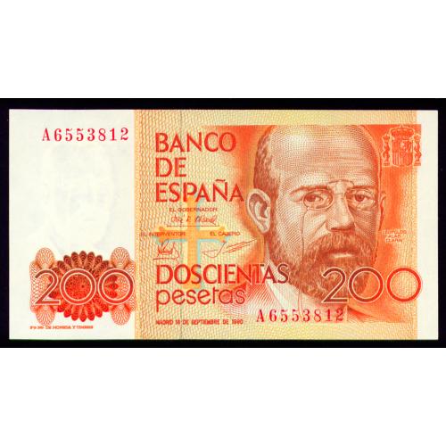 ИСПАНИЯ 156 SPAIN; SERIES A; 200 PESETAS 1980; Unc