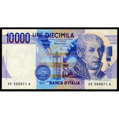 ИТАЛИЯ 112d ITALY 10000 LIRE 1984 XF/AU