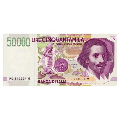 ИТАЛИЯ 116b ITALY 50000 LIRE 1992 Unc