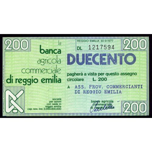 ИТАЛИЯ PNL ITALY BANCA AGRICOLA COMMERCIALE 200 LIRE 30.09.1977 Unc