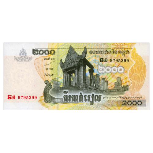 КАМБОДЖА 59a CAMBODIA 2000 RIELS 2007 Unc