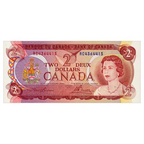 КАНАДА 86a CANADA LAWSON - BOUEY 2 DOLLARS 1974 Unc