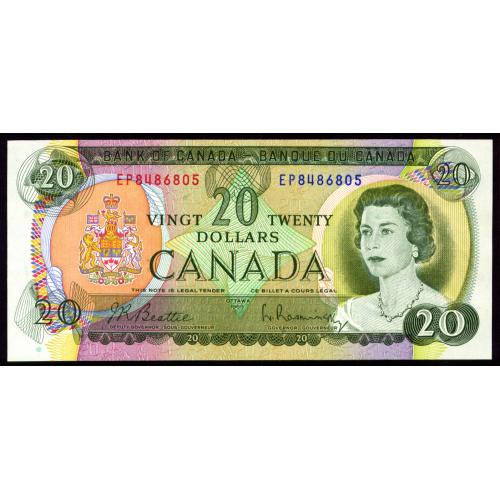 КАНАДА 89a CANADA BEATTIE-RASMINSKY 20 DOLLARS 1969 Unc