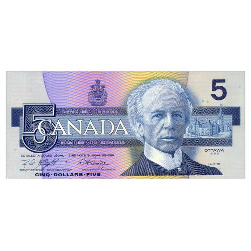 КАНАДА 95e CANADA KNIGHT-DODGE 5 DOLLARS 1986 Unc