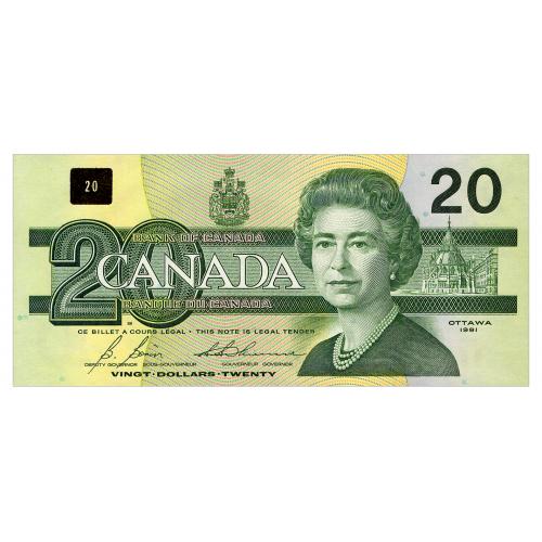 КАНАДА 97b CANADA BONIN-THIESSEN 20 DOLLARS 1991 Unc