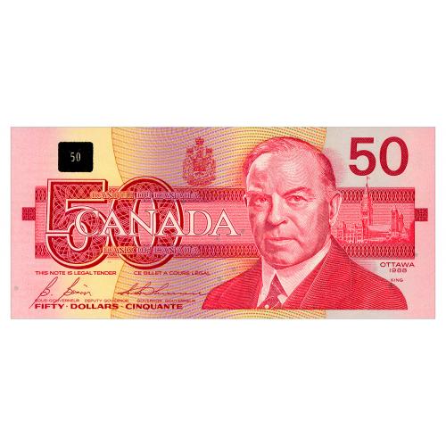 КАНАДА 98b CANADA BONIN-THIESSEN 50 DOLLARS 1991 Unc