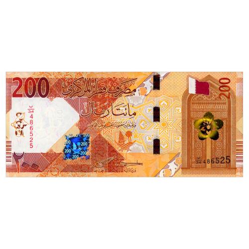 КАТАР W37 QATAR 200 RIYALS 2022 Unc