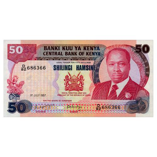КЕНИЯ 22d KENYA 50 SHILLINGS 1987 Unc