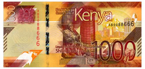КЕНИЯ W56 KENYA 1000 SHILLINGS 2019 Unc