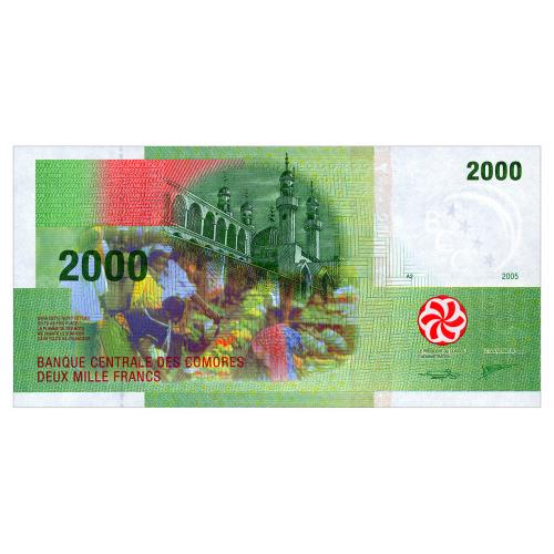 КОМОРСКИЕ ОСТРОВА 17c COMOROS 2000 FRANCS 2005(2020) Unc