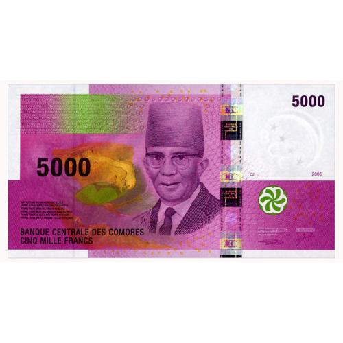 КОМОРСКИЕ ОСТРОВА 18a COMOROS 5000 FRANCS 2006 Unc