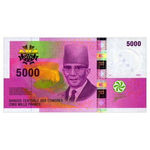 КОМОРСКИЕ ОСТРОВА 18 COMOROS 5000 FRANCS 2025 Unc