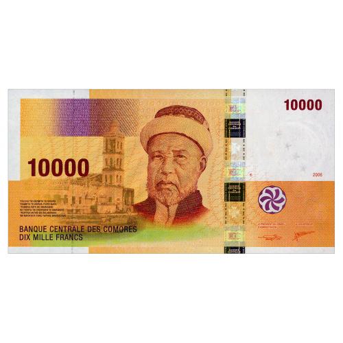 КОМОРСКИЕ ОСТРОВА 19b COMOROS 10000 FRANCS 2006(2020) Unc