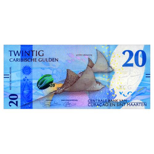 КЮРАСАО І СІНТ-МАРТЕН 2 CURACAO AND SINT MAARTEN 20 GULDEN 2025 Unc