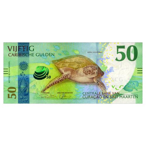 КЮРАСАО І СІНТ-МАРТЕН 3 CURACAO AND SINT MAARTEN 50 GULDEN 2025 Unc