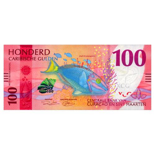 КЮРАСАО І СІНТ-МАРТЕН 4 CURACAO AND SINT MAARTEN 100 GULDEN 2025 Unc