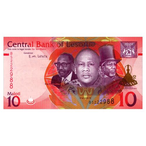 ЛЕСОТО W26 LESOTHO 10 MALOTI 2024 Unc