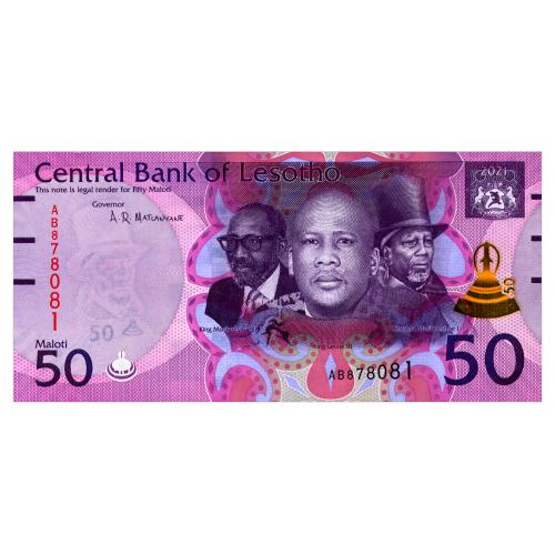 ЛЕСОТО W28 LESOTHO 50 MALOTI 2021 Unc