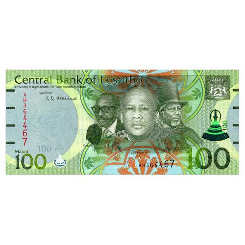 ЛЕСОТО W29 LESOTHO 100 MALOTI 2021 Unc