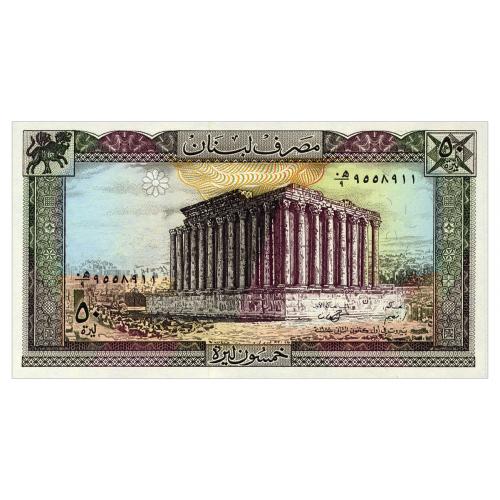 ЛИВАН 65d LEBANON 50 LIVRES 1988 Unc