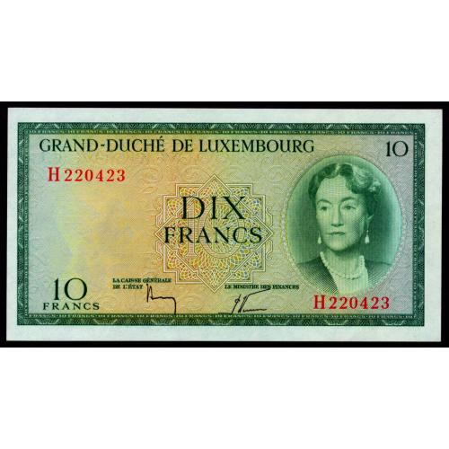 ЛЮКСЕМБУРГ 48a(3) LUXEMBOURG 10 FRANCS ND(1951) Unc