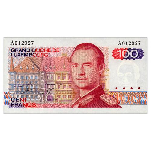 ЛЮКСЕМБУРГ 57a(1) LUXEMBOURG GRAND-DUCHE  LUXEMBOURG 100 FRANCS 1980 Unc