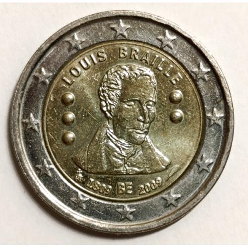 М1 БЕЛЬГИЯ 2 EURO 2009; ЛУИ БРАЙЛЬ; KM# 288