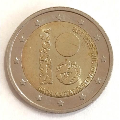 М1 ЭСТОНИЯ 2 EURO 2018; 100 ЛЕТ ЭСТОНИИ; KM# 85