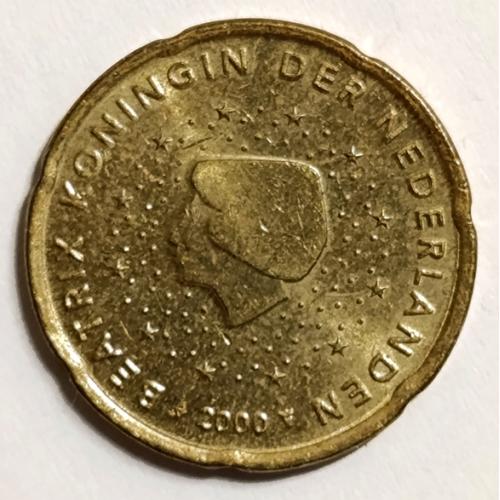 М1 НИДЕРЛАНДЫ 20 EURO CENTS 2000; KM# 238