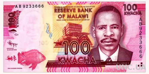 МАЛАВИ 59a MALAWI 100 KWACHA 2012 Unc