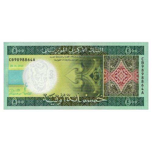 МАВРИТАНИЯ 18 MAURITANIA 500 OUGUIYA 2013 Unc