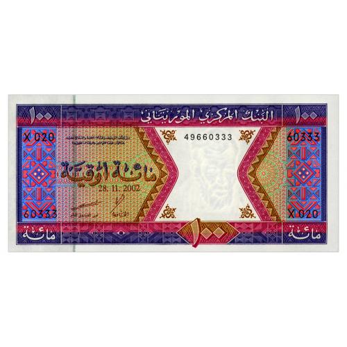 МАВРИТАНИЯ 4k MAURITANIA 100 OUGUIYA 2002 Unc