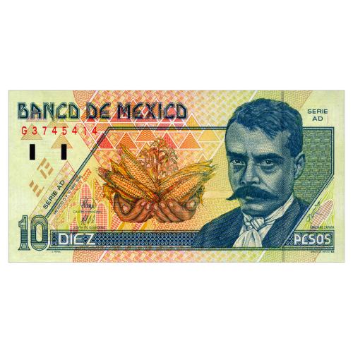 МЕКСИКА 105 MEXICO SERIES AD 10 PESOS 1992 Unc