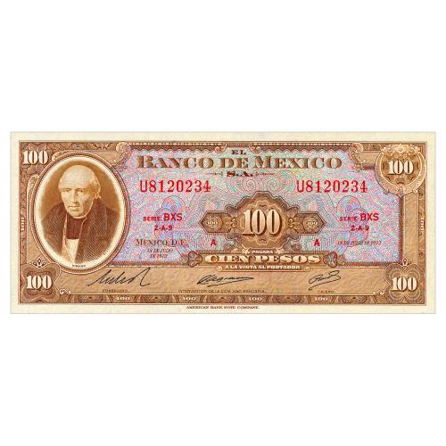 МЕКСИКА 61i MEXICO SERIES BXS 100 PESOS 1973 Unc