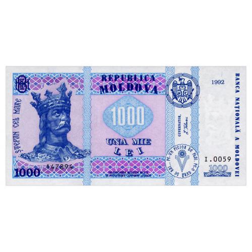 МОЛДОВА 18 MOLDOVA 1000 LEI 1992(2003) Unc