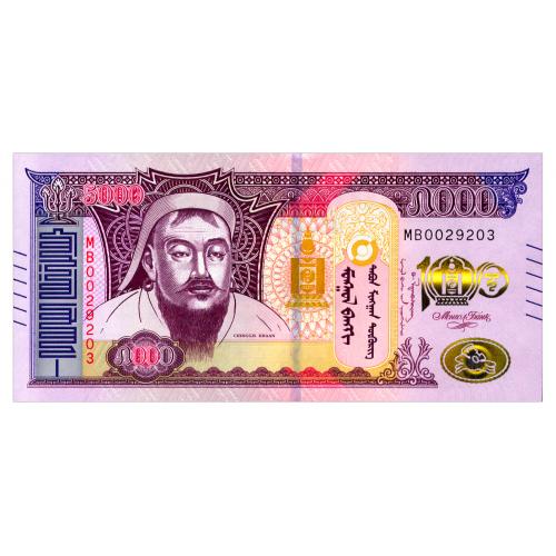 МОНГОЛИЯ W80 MONGOLIA; ЮБИЛЕЙНАЯ; 5000 TUGRIK 2024; Unc