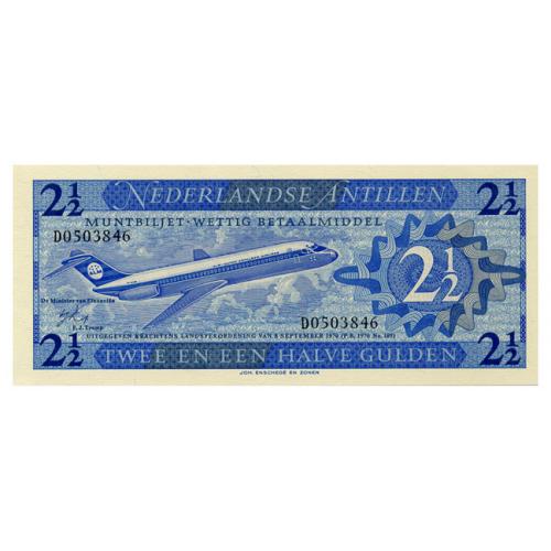 НИДЕРЛАНДСКИЕ АНТИЛЫ 21a NETHERLANDS ANTILLES 2 1/2 GULDEN 1970 Unc