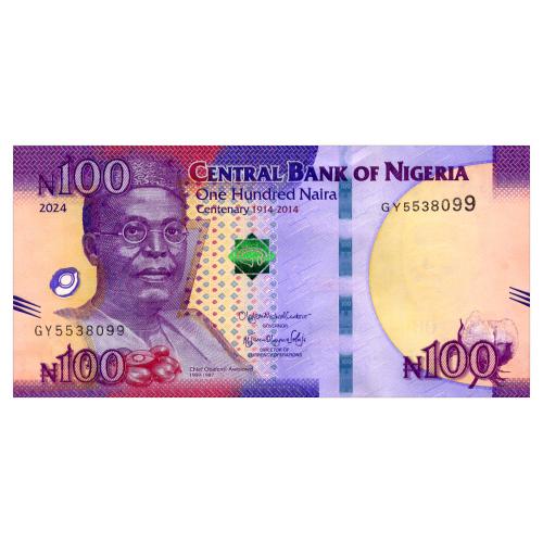 НИГЕРИЯ 41(6) NIGERIA ЮБИЛЕЙНАЯ; СЕРИЯ GY; 100 NAIRA 2024 Unc