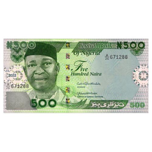 НИГЕРИЯ W48 NIGERIA 500 NAIRA 2022 Unc