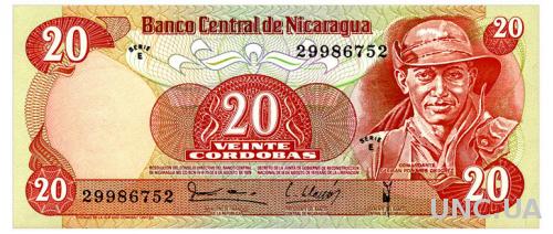 НИКАРАГУА 135 NICARAGUA 20 CORDOBAS 1979 Unc